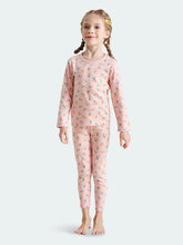 WARM FIT-Girl's 280g/㎡ Brushed Thermal Underwear Set for 5-15℃(Rose)