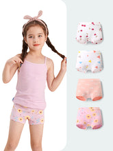 FREE FIT-Girl's Cotton Boxer Briefs 4-Pack Underwear(Sweet Daisy)