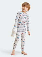 FREE FIT-Boy 180g/㎡ Multi-Scene Pajamas Set 10-20℃(Gray Airplane)