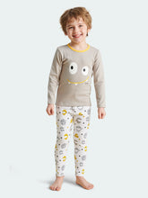 WARM FIT-Boy's 280g/㎡ Brushed Thermal Underwear Set for 5-15℃(Cute Monste)