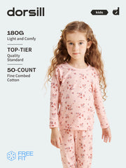 FREE FIT-Girl 180g/㎡ Multi-Scene Pajamas Set 10-20℃(Small Flower)