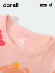 FREE FIT-Girl 180g/㎡ Multi-Scene Pajamas Set 10-20℃(Pink Flower)