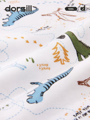 Sous-vêtements thermiques Dorsill pour garçon 3-14 ans Gris Dinosaure Slim Ensemble de couche de base pour enfants Caleçon long pour enfants
