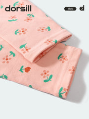 WARM FIT-Girl's 280g/㎡ Brushed Thermal Underwear Set for 5-15℃(Rose)