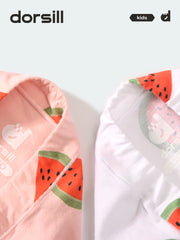 FREE FIT-Girl's Cotton Boxer Briefs 4-Pack Underwear(Watermelon & Dragon Fruit)