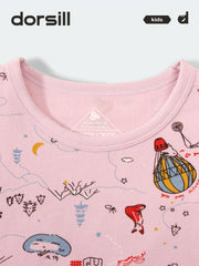 Комплект нижнего белья для девочек Dorsill Children с длинными рукавами, комплект термобелья Purple Balloon, детский комплект нижнего белья из хлопка для детей 3-14 лет