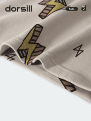 WARM FIT-Boy's 280g/㎡ Brushed Thermal Underwear Set for 5-15℃(Green Lightning)