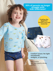 FREE FIT- Kids Boy Cotton Boxer Briefs 4 Packs Underwear(Nautical Trunks)