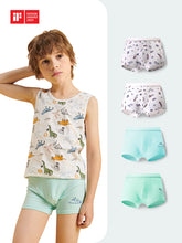 FREE FIT- Kids Boy Cotton Boxer Briefs 4 Packs Underwear(Nautical Trunks)