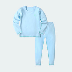 Kids Solid Color Brushed Pajamas Set for 4-14Y Children 5-15℃