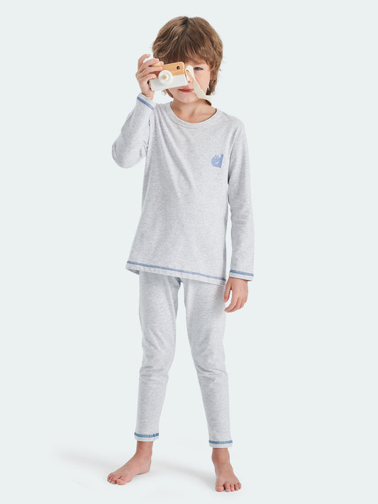 FREE FIT-Boy 180g Multi-Scene Pajamas Set 10-20℃(Light Gray)