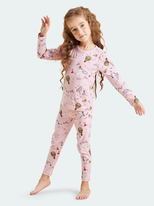 FREE FIT-Girl 180g Multi-Scene Pajamas Set 10-20℃(Purple Balloon)