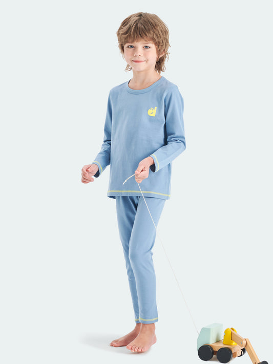 FREE FIT-Boy 180g Multi-Scene Pajamas Set 10-20℃(Lake Blue)