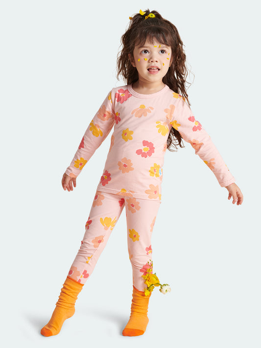 FREE FIT-Girl 180g Multi-Scene Pajamas Set 10-20℃(Pink Flower)