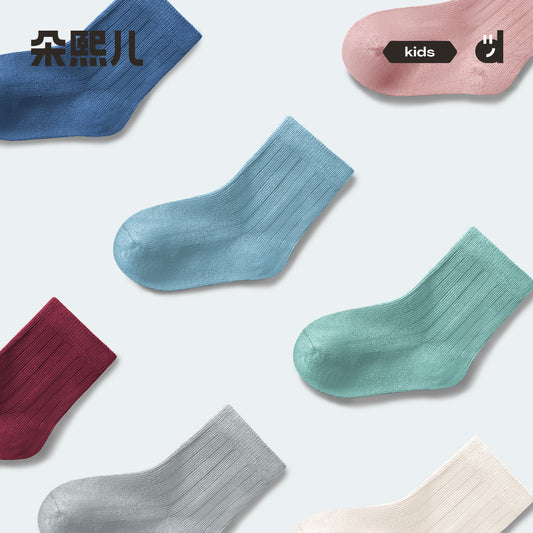 Kids 5-Pair Cotton Crew Socks