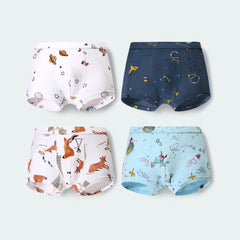 Kids 4-Packs Cotton Boy Underwear Boxer Briefs