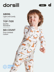 FREE FIT-Boy 180g/㎡ Multi-Scene Pajamas Set 10-20℃(White Fox)