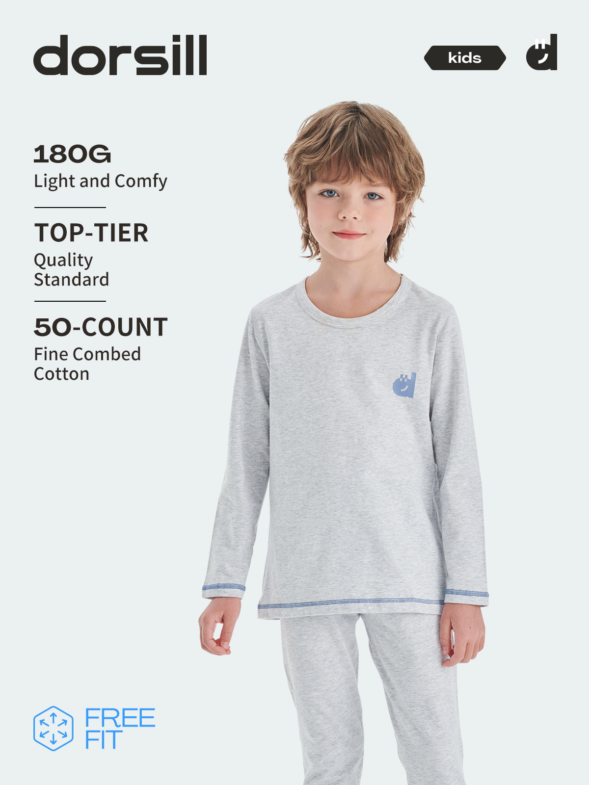 FREE FIT-Boy 180g Multi-Scene Pajamas Set 10-20℃