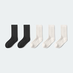 Women Cotton Solid Color Crew Socks 5-pack