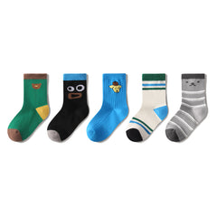 Kids 5-Pack Cotton Crew Socks