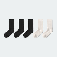 Men Solid Color Crew Socks 5-pack