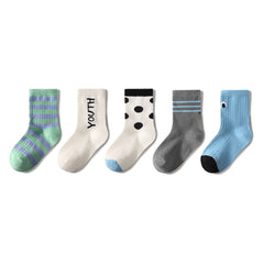 Kids 5-Pack Cotton Crew Socks