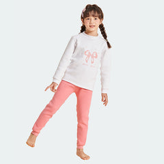 Kids' Fleece-lined Thermal Underwear Set For 3-12Y