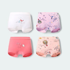 Girl 4-Packs Cotton Underwear Boxer Briefs