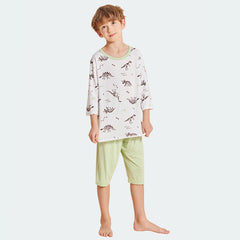 Children 3/4 Sleeved Pajamas Lenzing Modal +Lycra Fabric 