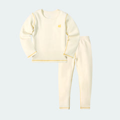 Kids Solid Color Brushed Pajamas Set for 4-14Y Children 5-15℃