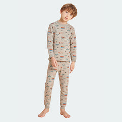 Kids' Fleece-lined Thermal Underwear Set For 3-12Y