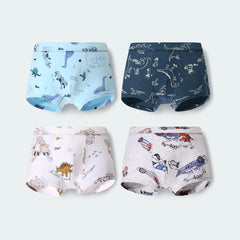 Kids 4-Packs Cotton Boy Underwear Boxer Briefs