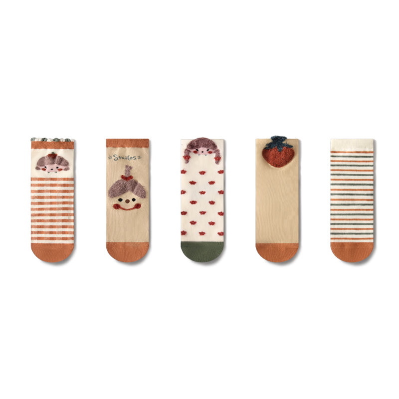 Kids 5-Pack Cotton Crew Socks