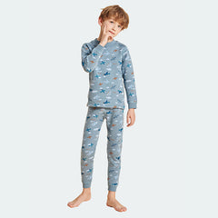 Kids' Fleece-lined Thermal Underwear Set For 3-12Y