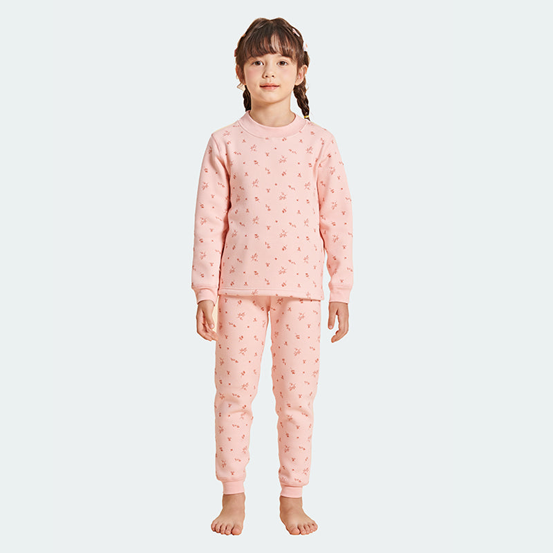 Kids' Fleece-lined Thermal Underwear Set For 3-12Y